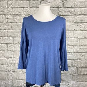 BCBGMaxazria Blue Semi-sheer Top